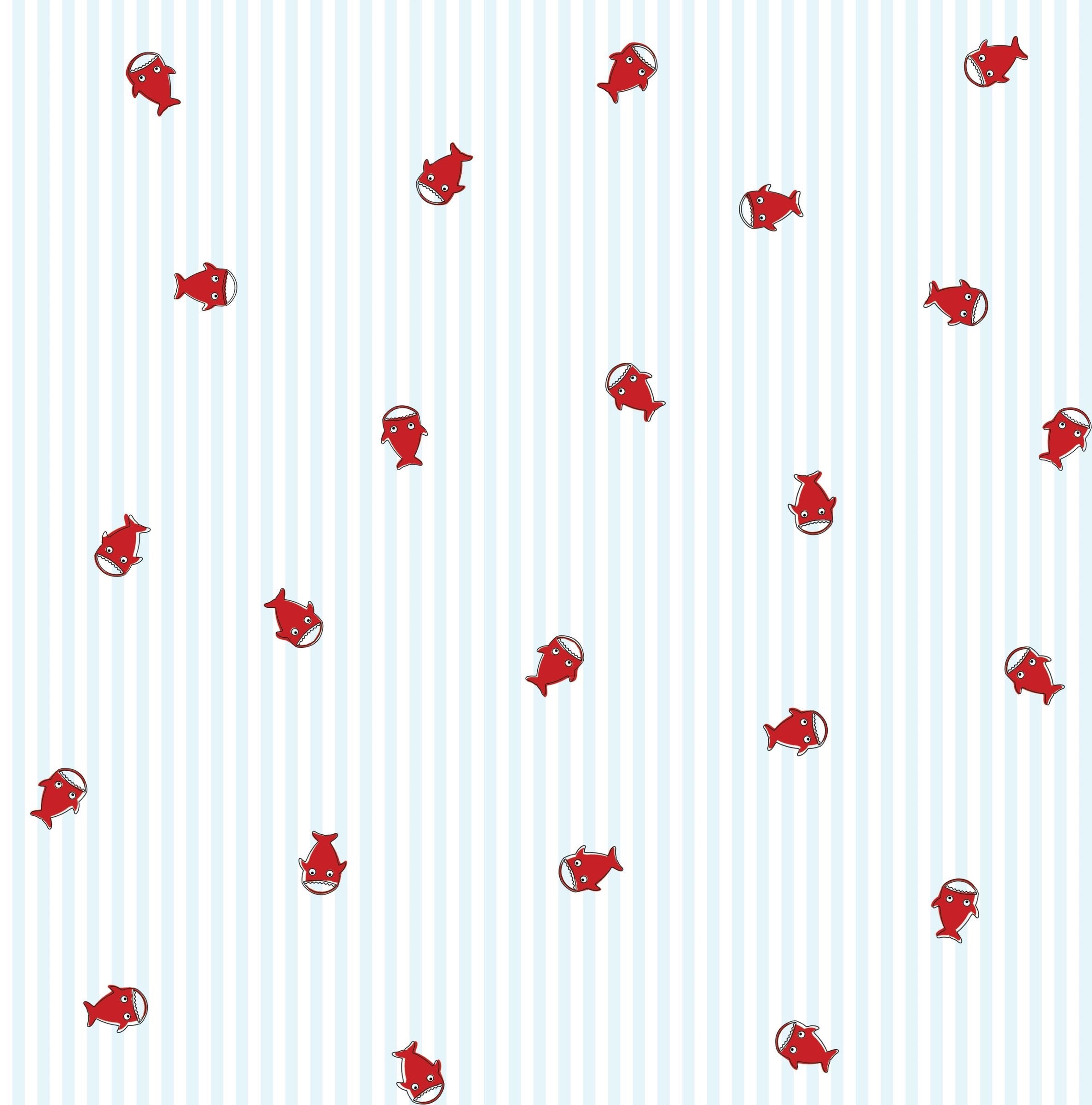 Fishy in Baby Blue with red fish pattern Sleeping Bag 🐠 .