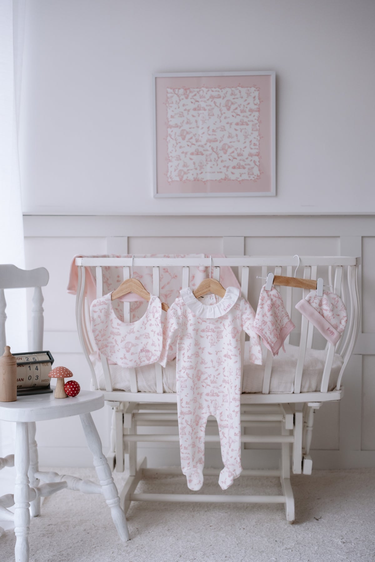 Newborn Set (5-Piece) — Toile De Jouy / Pink