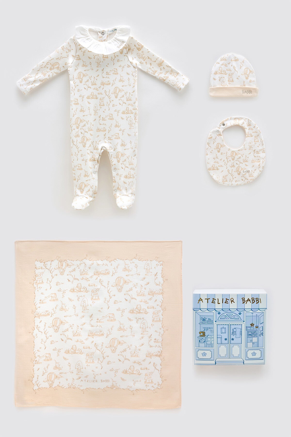 TOILE DE JOUY/BEIGE - NEWBORN SET (4-PIECES)