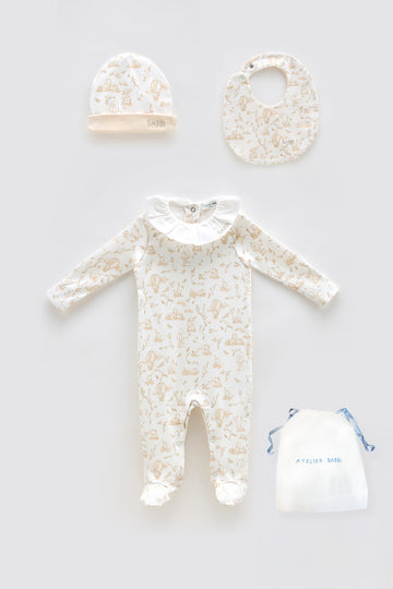 TOILE DE JOUY/BEIGE -NEWBORN SET (3-PIECES)