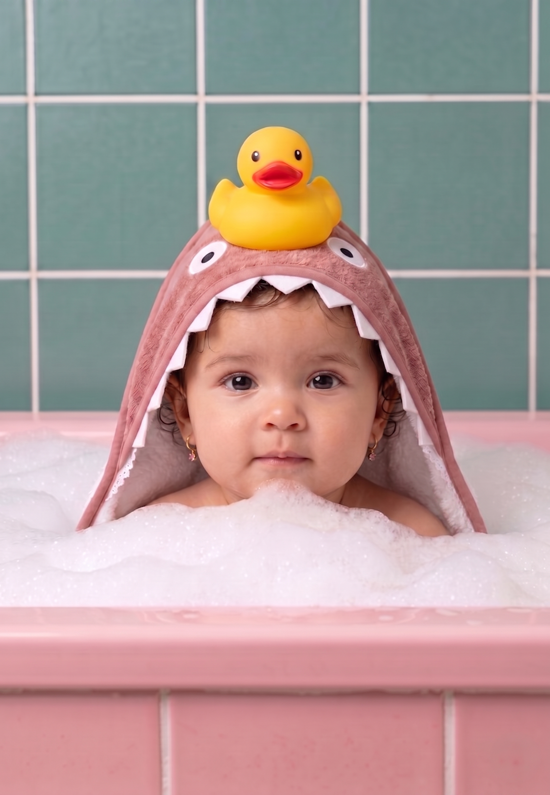 Fish tail towel in Pink