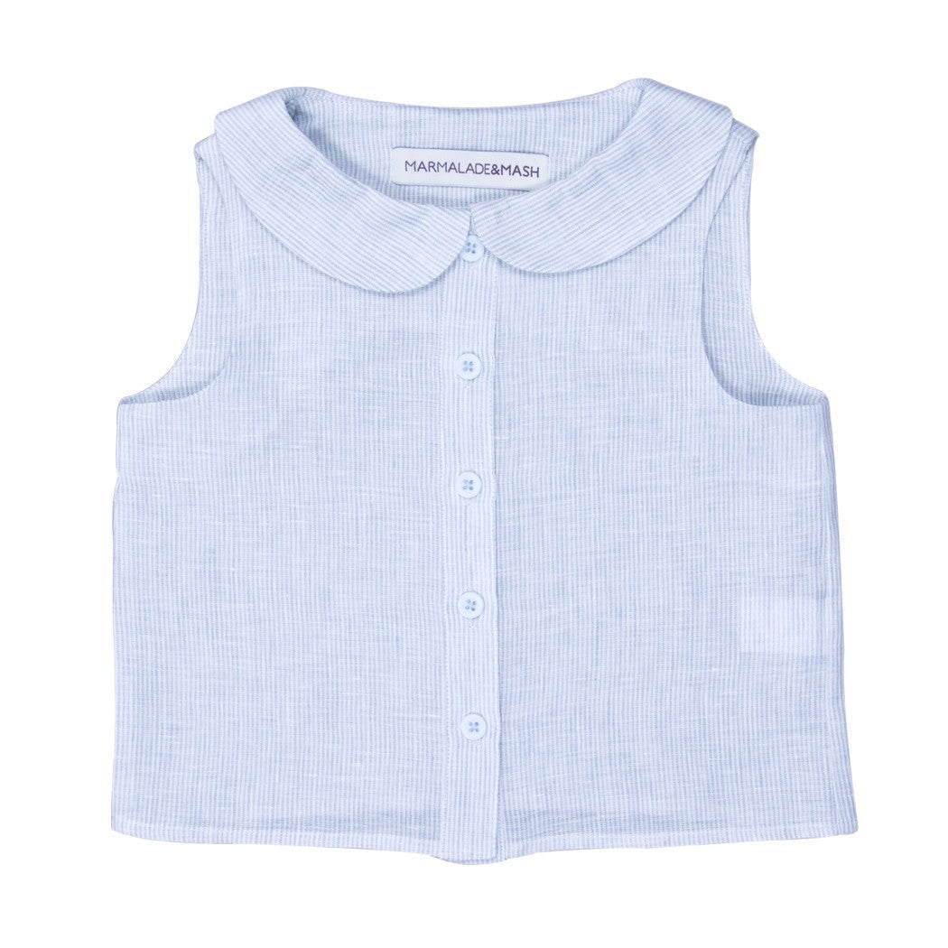 Sleeveless Peter Pan Linen Top