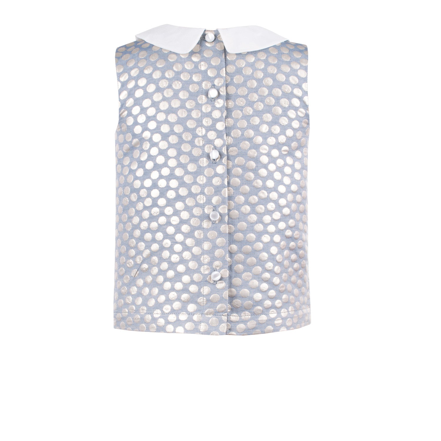 Metallic Spot Double Collar Top