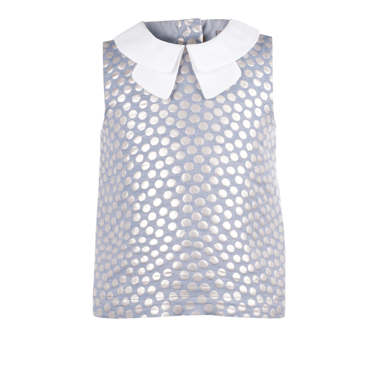 Metallic Spot Double Collar Top